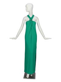 LANVIN, GREEN HALTER GOWN