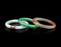 Three Chinese Hardstone Bangles