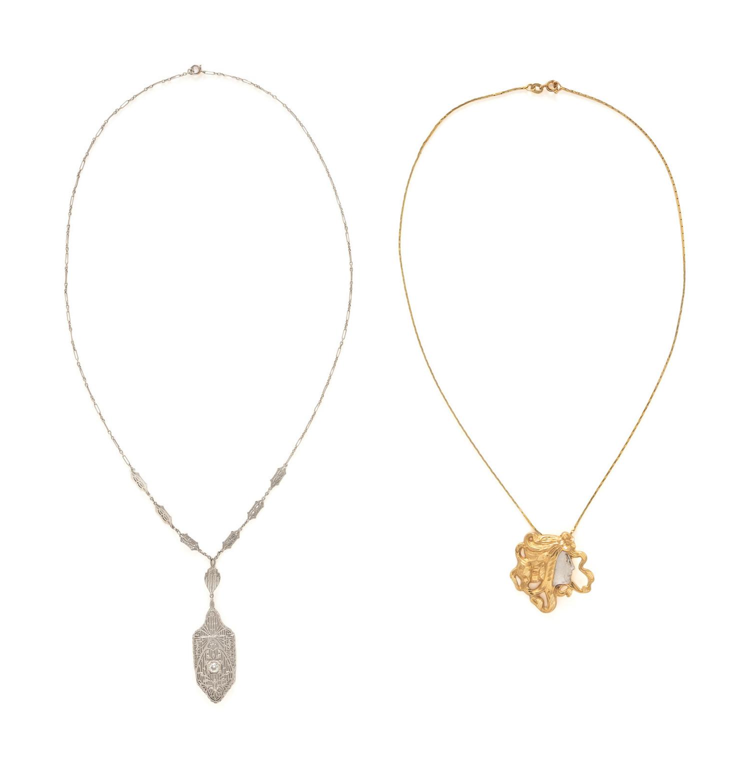 TWO GOLD NECKLACES