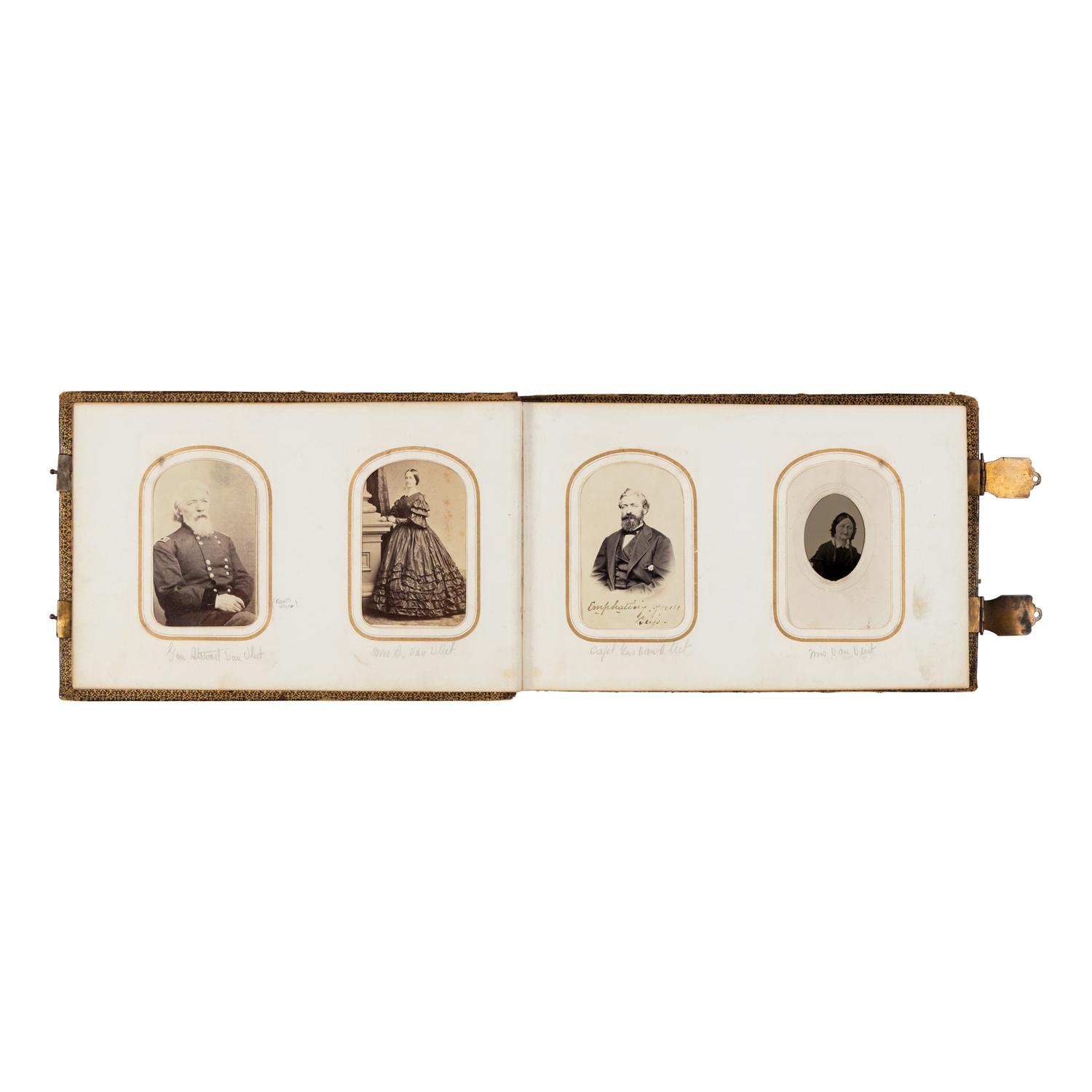 [CIVIL WAR]. [VAN VLIET, Stewart (1815-1901)]. A carte-de-visite album from the family of Civil War brigadier general Stewart van Vliet, ca 1860s.