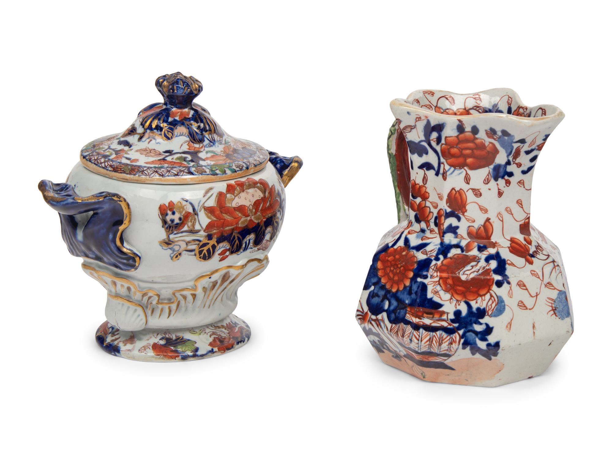 A Mason's Ironstone Pitcher and a Similarly Decorated Sauce Tureen