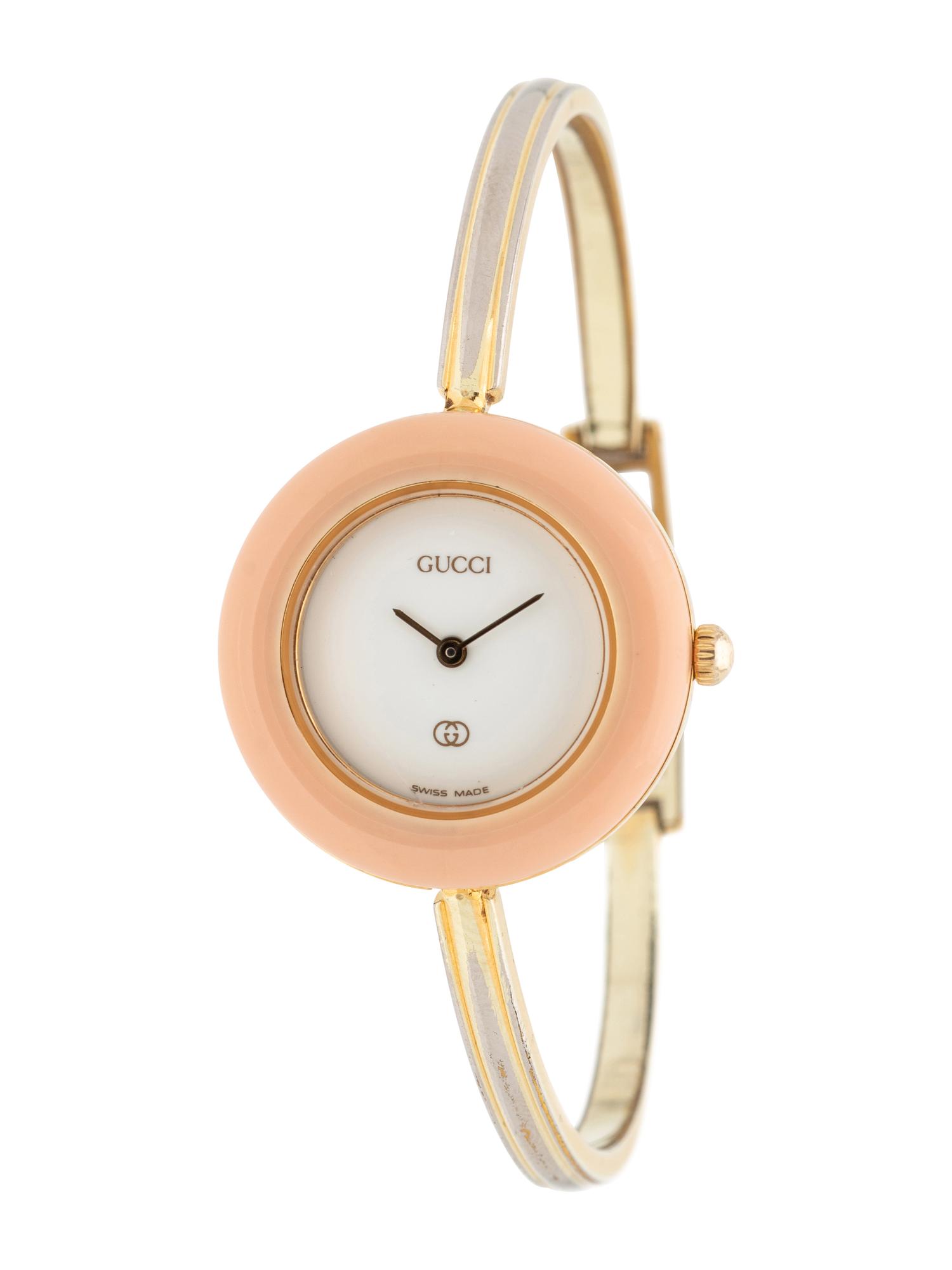 GUCCI, CONVERTIBLE GOLD-PLATED WRISTWATCH