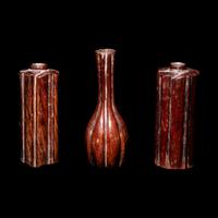 Three Chinese Zitan or Huanghuali Lobed Incense Tool Holders, 17th/18th Century 清早期 紫檀或黃花梨葵式香瓶三件