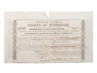 [RAILROADS]. A group of maps, pamphlets, broadsides, and other ephemera related to Illinois railroads, comprising: