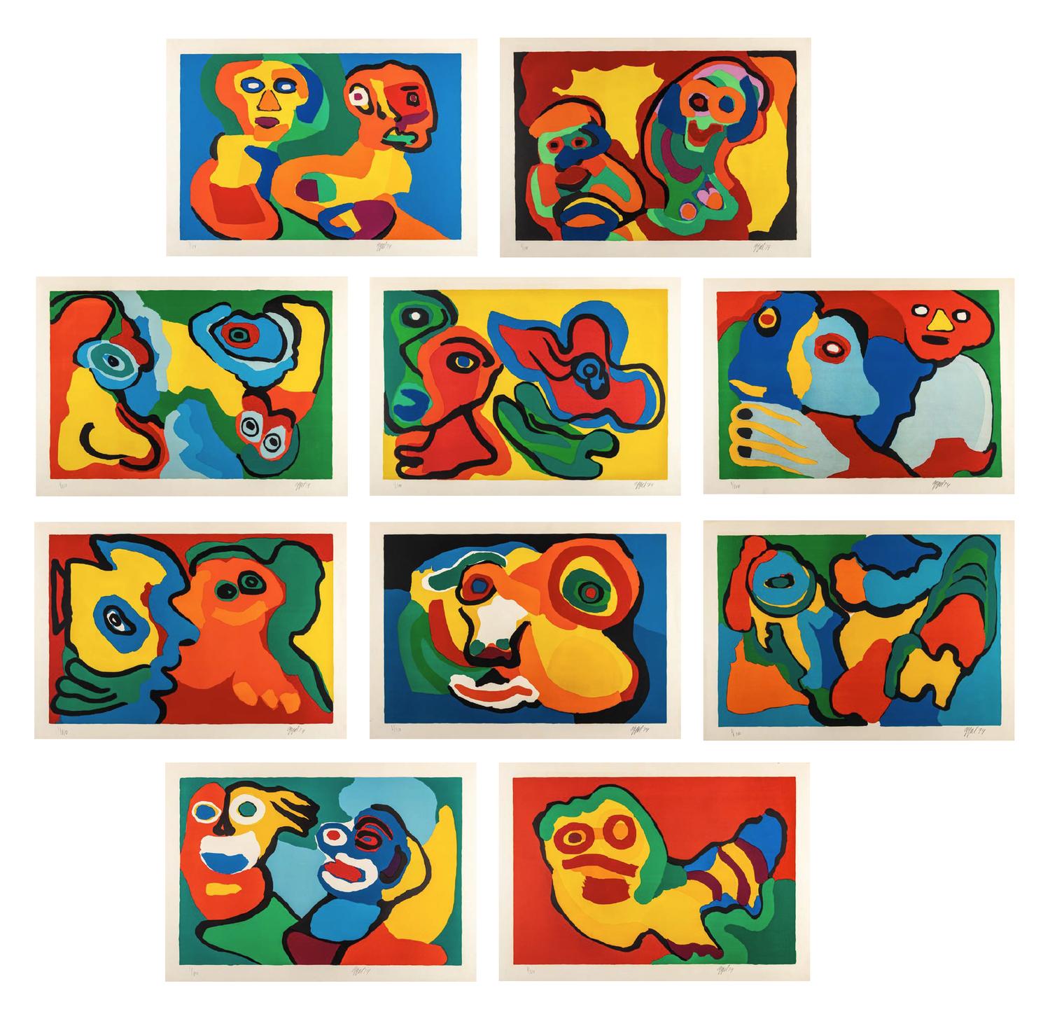 The Sunshine People (complete portfolio of ten lithographs with original cloth case)
