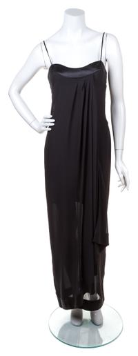 A Thierry Mugler Black Silk Gown, Size 40.