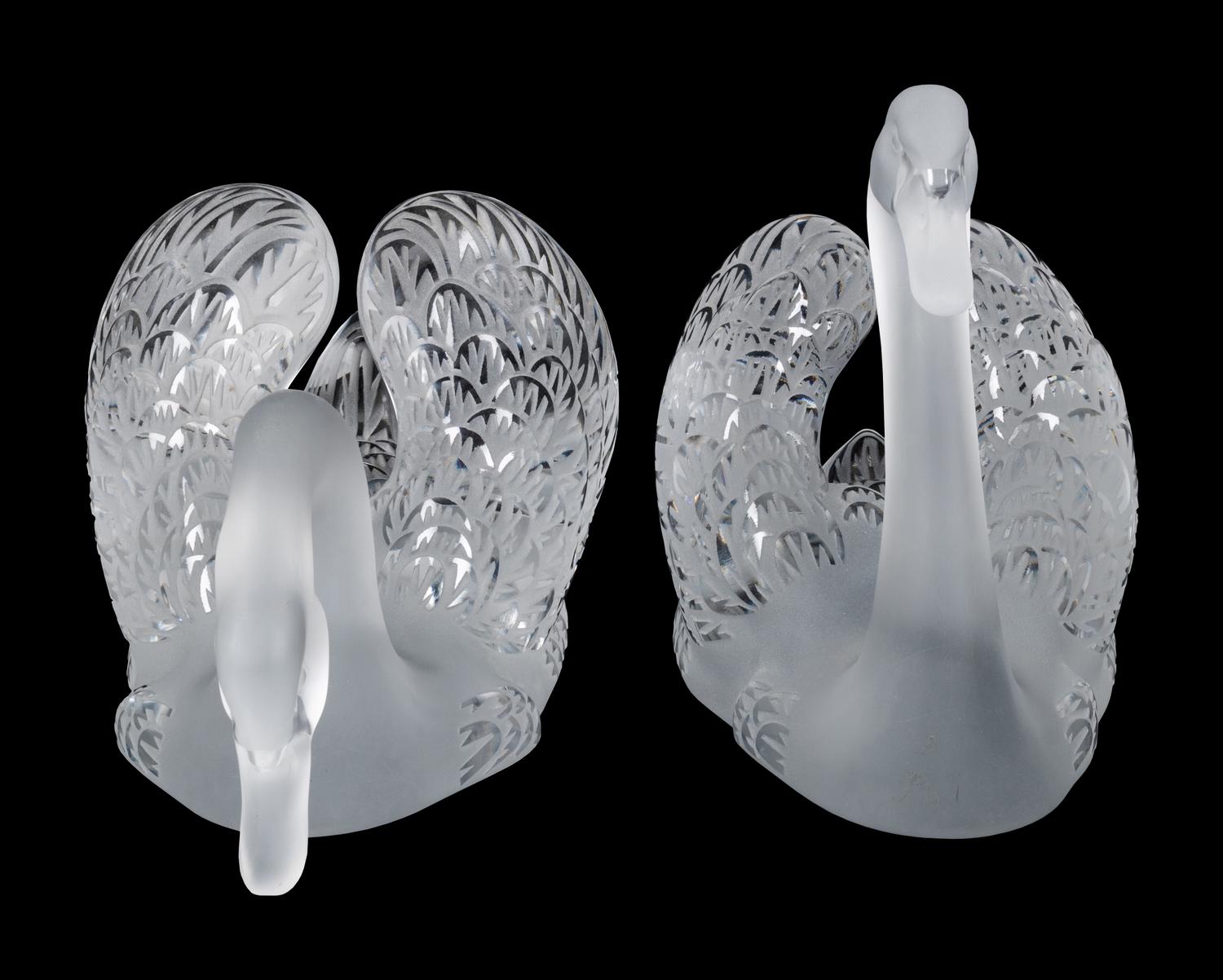 A Pair of Lalique Cygnes Figures
