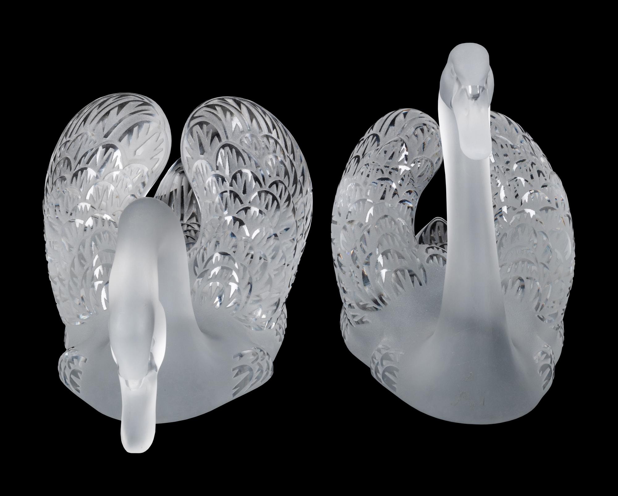 A Pair of Lalique Cygnes Figures