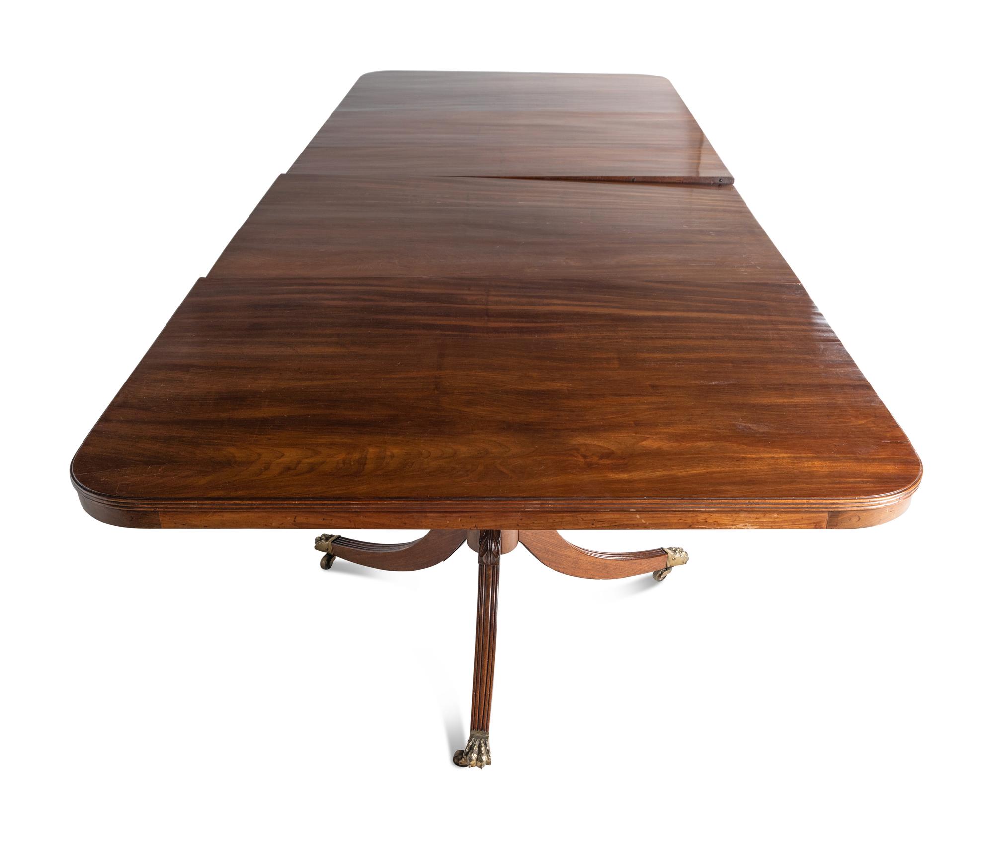 A Regency Style Mahogany Four-Pedestal Dining Table