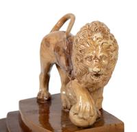 A Pair of English Glazed Pottery Medici Lions — CIRCA 1790