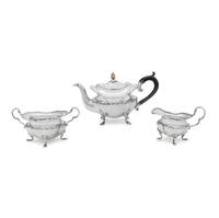 An English Silver Three-Piece Tea Service