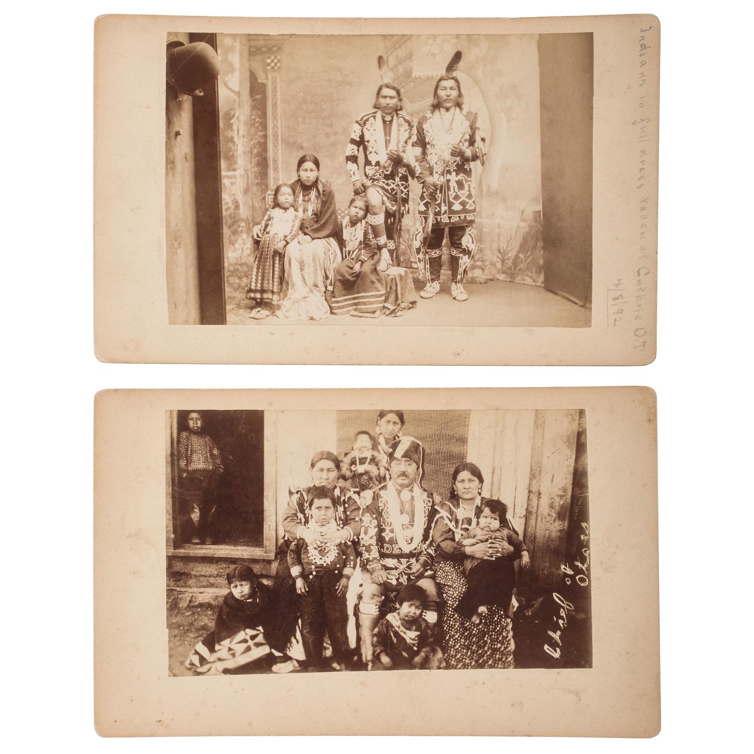 Two Boudoir Cards of Oklahoma Territory Indians, Incl. Chief of Otoes