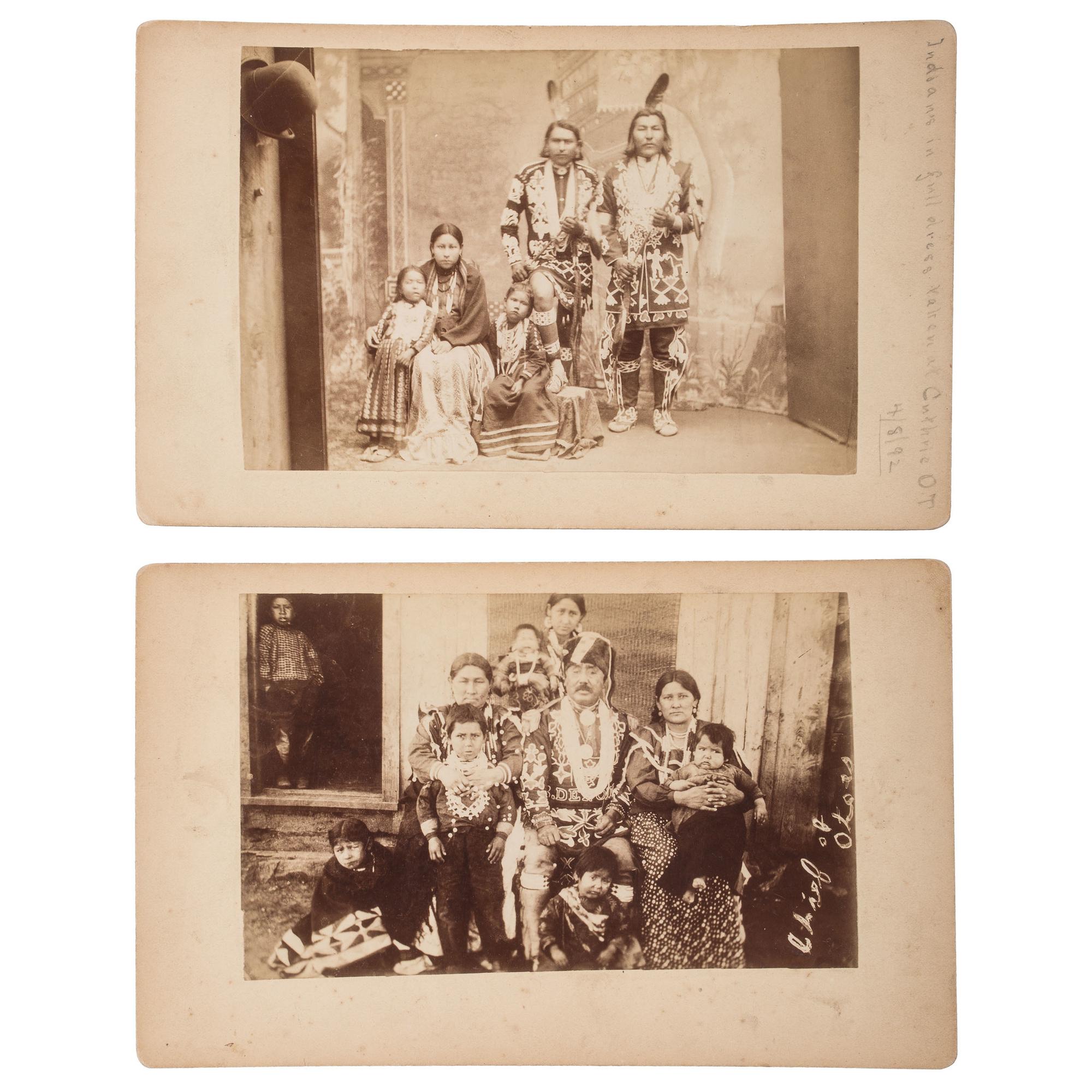 Two Boudoir Cards of Oklahoma Territory Indians, Incl. Chief of Otoes