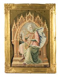 A Gothic Revival Needlepoint, Height 24 1/4 x width 17 inches.