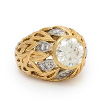 Diamond and Yellow Gold Ring