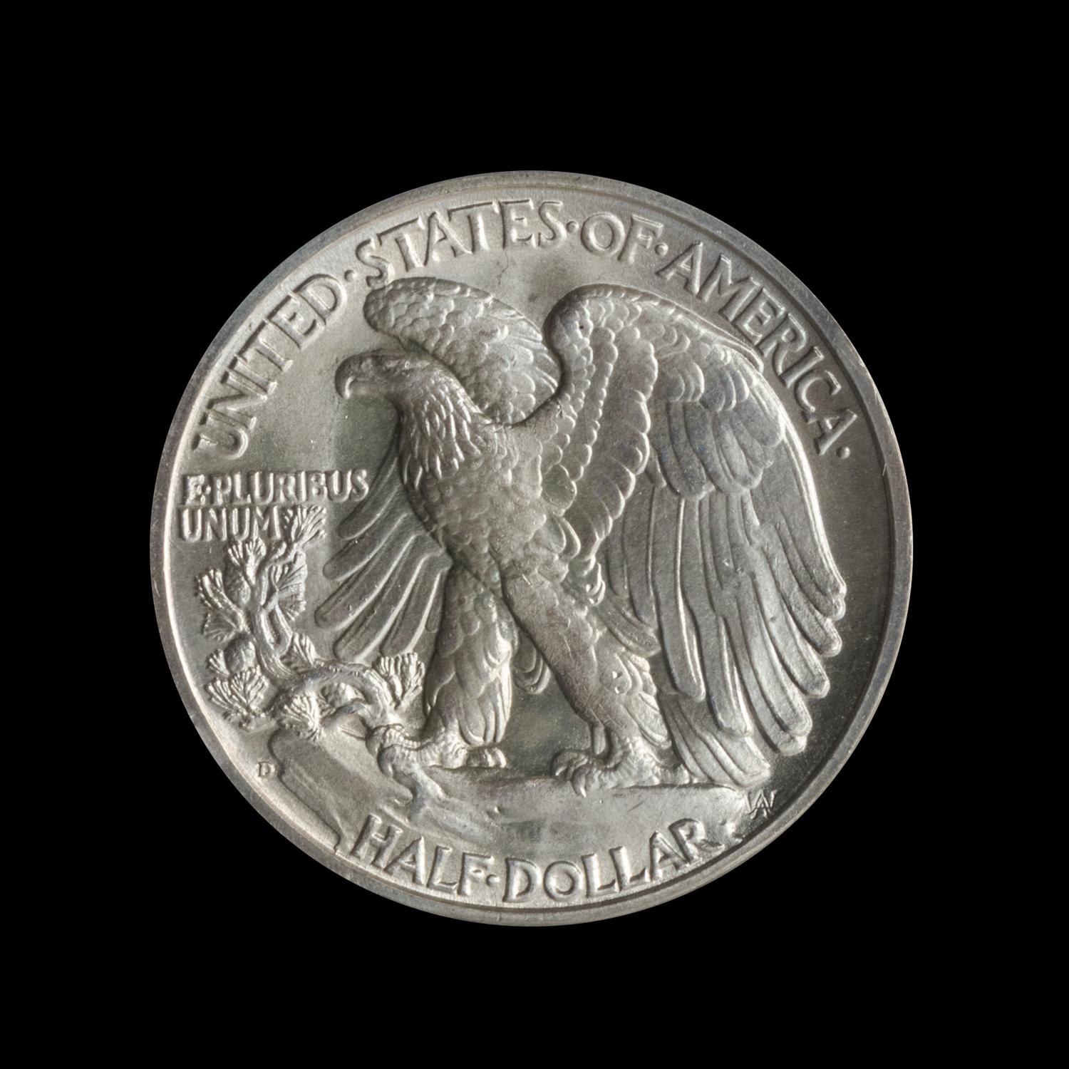 A United States 1942-D Walking Liberty 50c Coin
