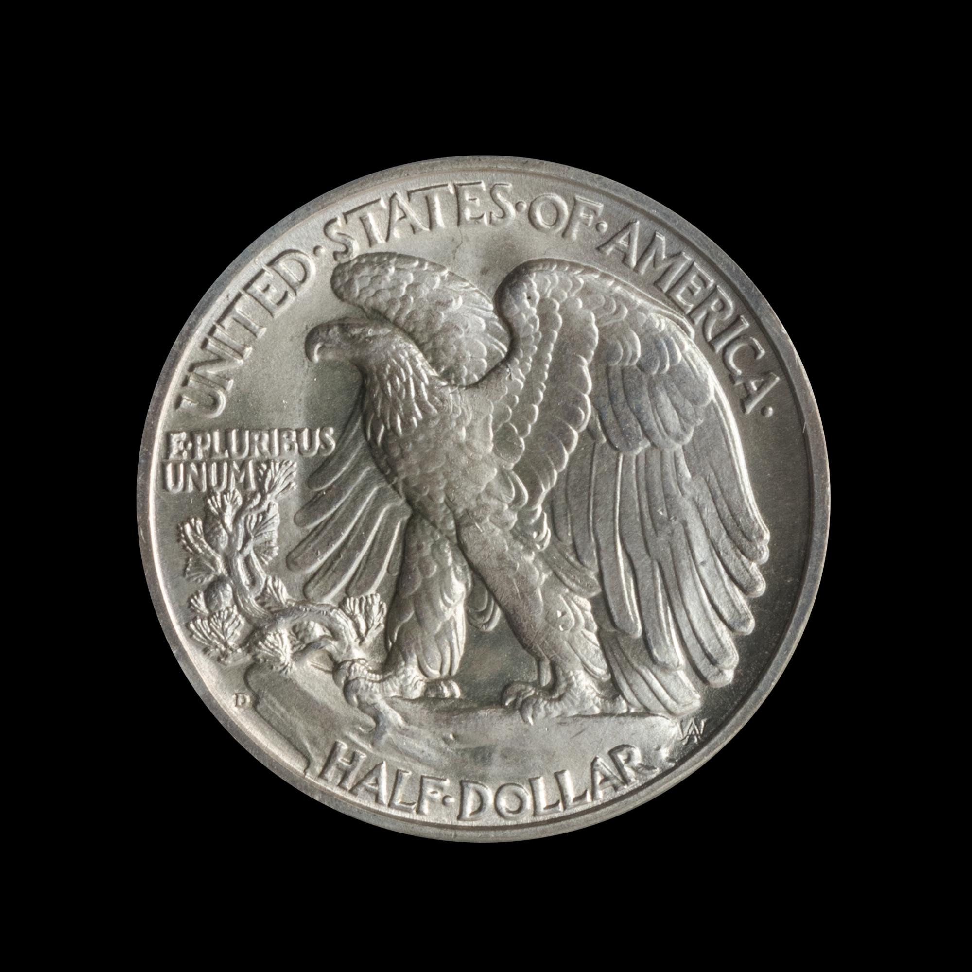A United States 1942-D Walking Liberty 50c Coin