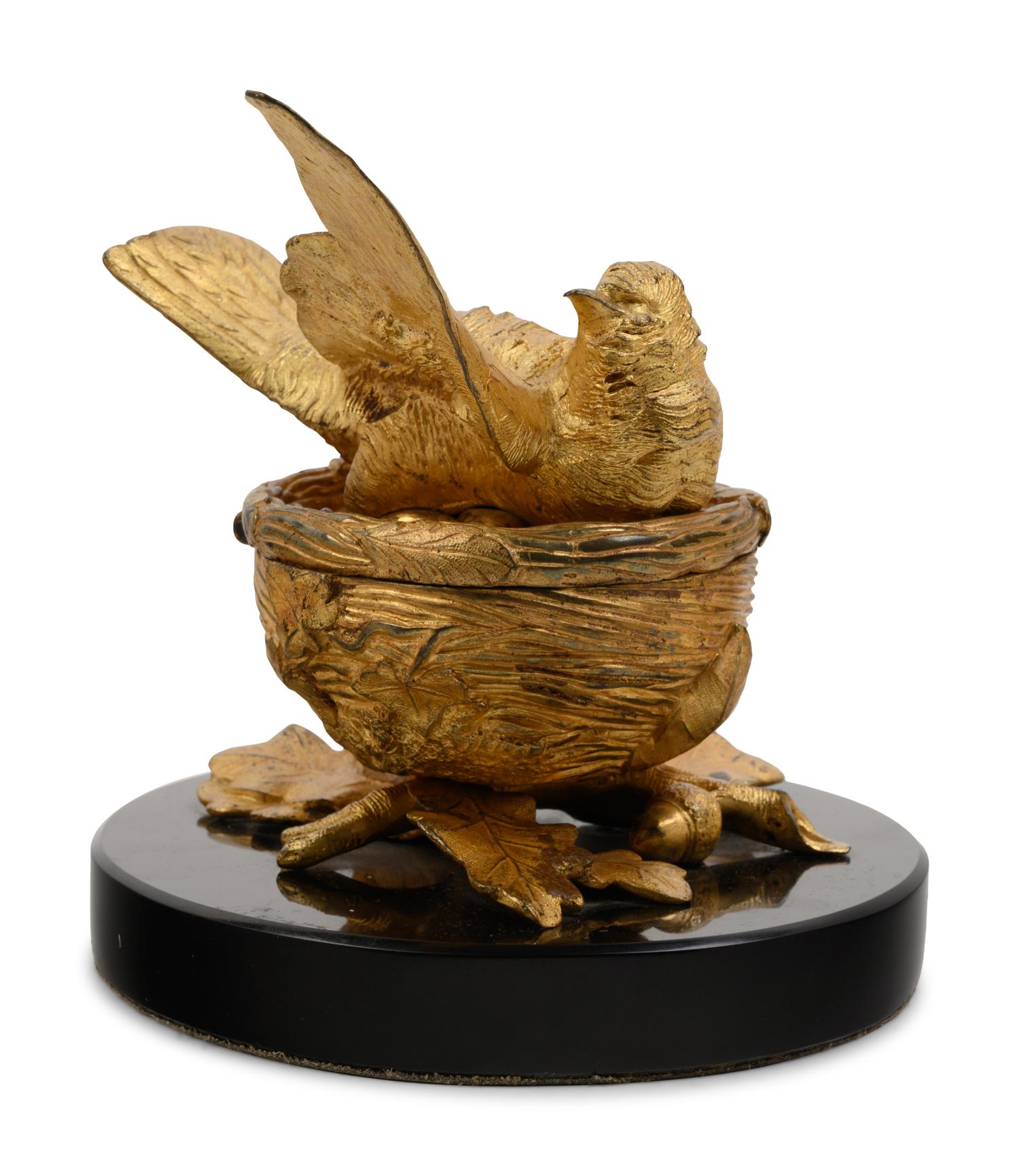 A French Gilt Bronze Ink Stand