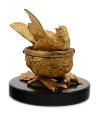 A French Gilt Bronze Ink Stand