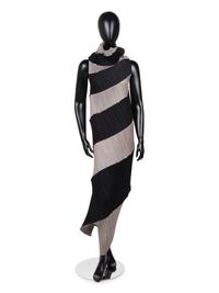 Issey Miyake Pleated Two-Tone Sleeveless Dress