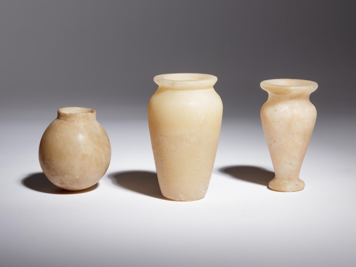 Three Egyptian Alabaster Jars