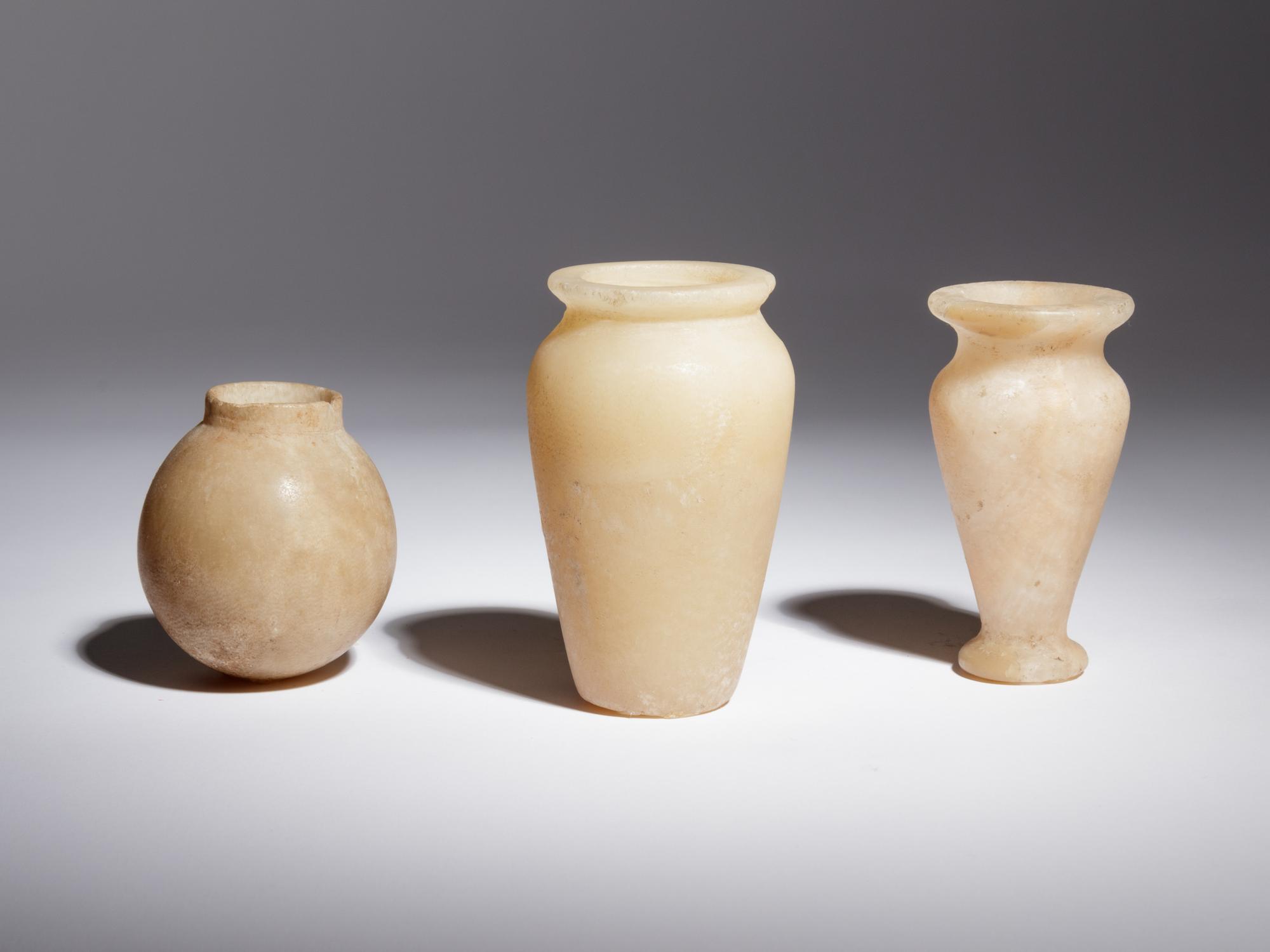 Three Egyptian Alabaster Jars