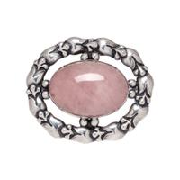 GEORG JENSEN, SILVER AND ROSE QUARTZ PENDANT/BROOCH