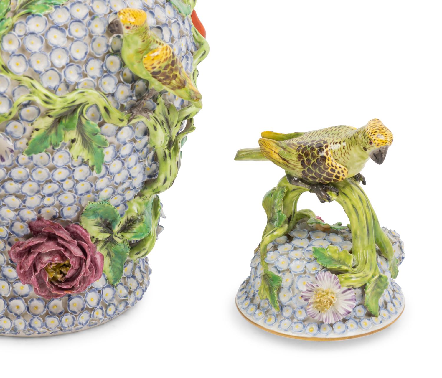 A German Porcelain 'Schneeballen' Urn and Cover Attributed to Meissen