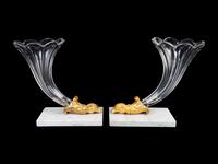 A Pair of Empire Style Glass Cornucopia Vases — 19TH/20TH CENTURY