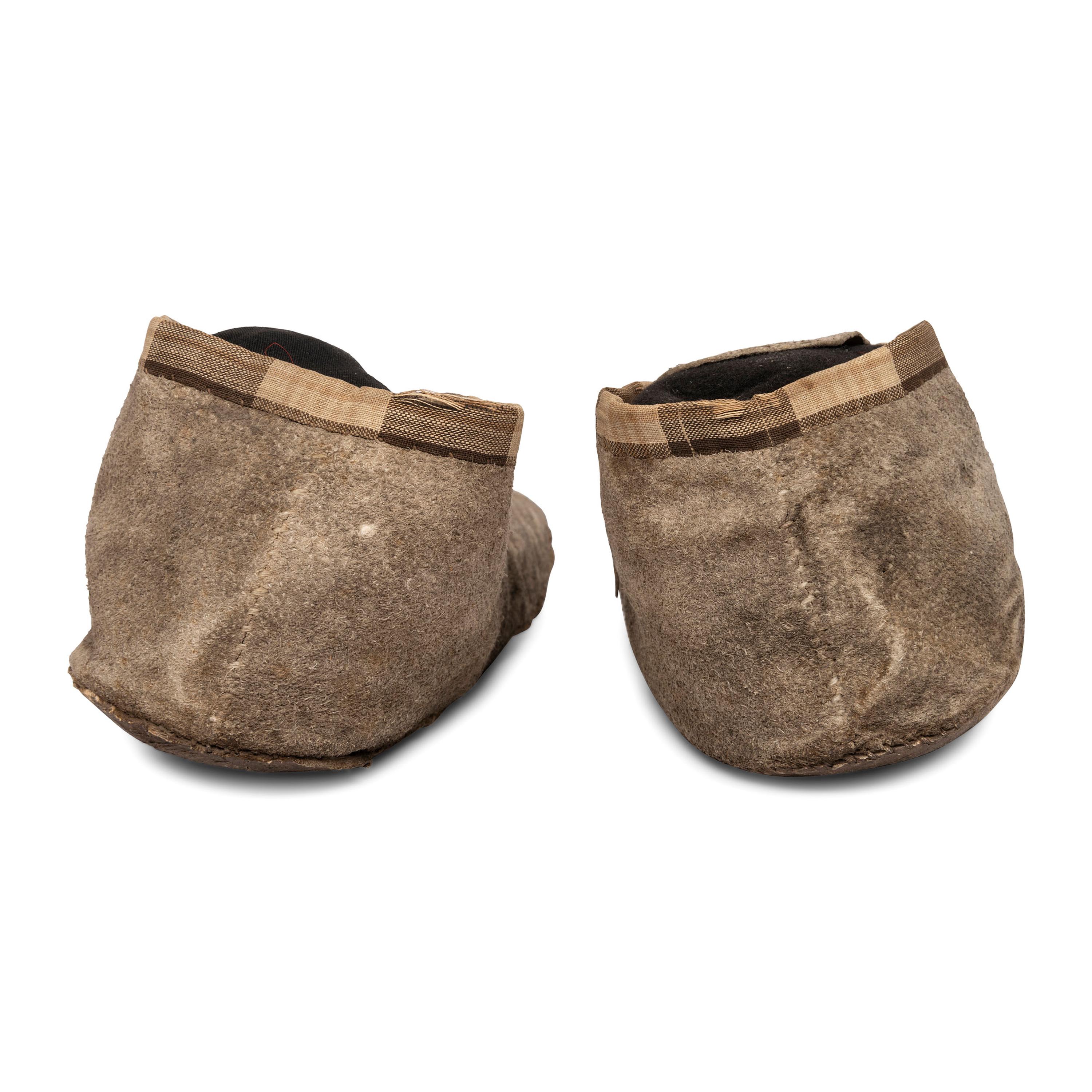 Northern Plains Beaded Buffalo Hide Moccasins