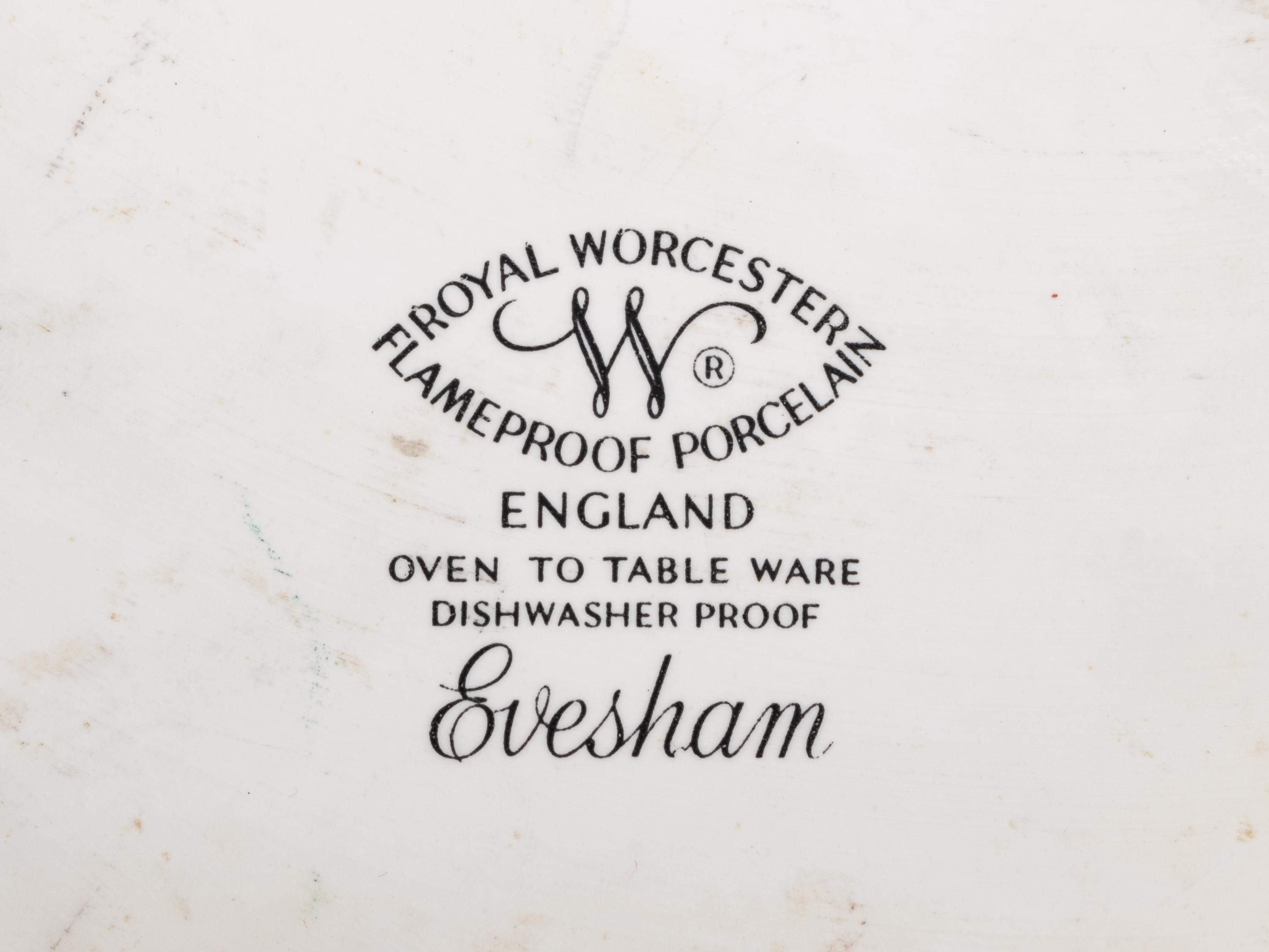 A Group of Royal Worcester Porcelain Evesham Serving Articles