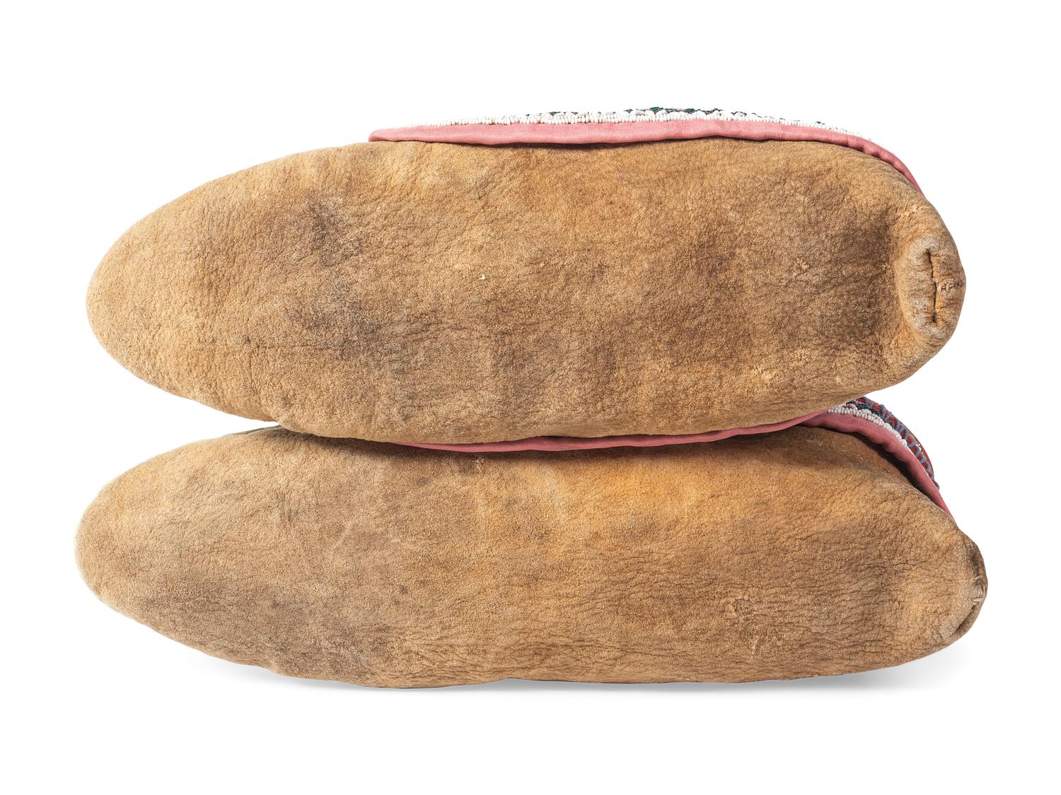 Maliseet Beaded Hide Moccasins