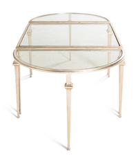 A Pair of Nancy Corzine Silvered Metal Guerlain Three-Part Low Tables