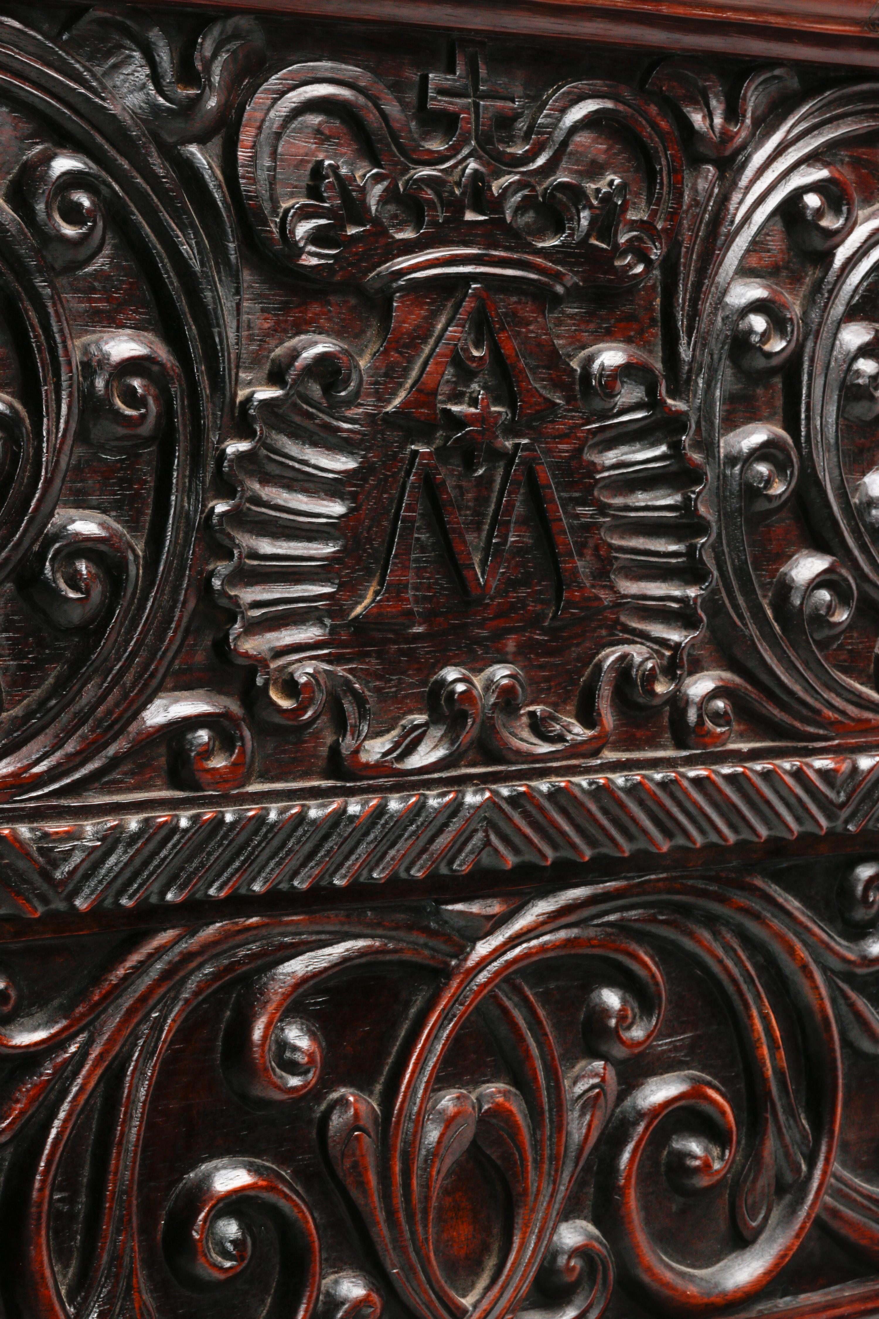 A Portuguese Turned Walnut Bed