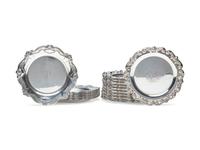 A Set of Twelve American Silver Bread Plates with 'P' Monogram