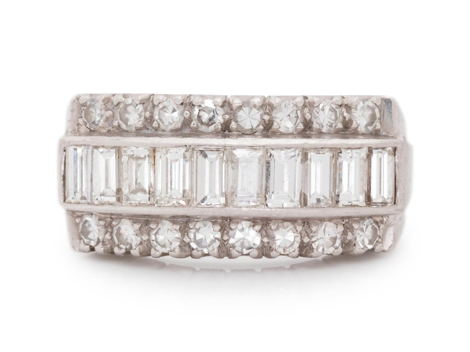 A Platinum and Diamond Ring,