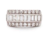A Platinum and Diamond Ring,