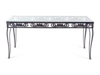 A Metal Garden Dining Table and Six Chairs