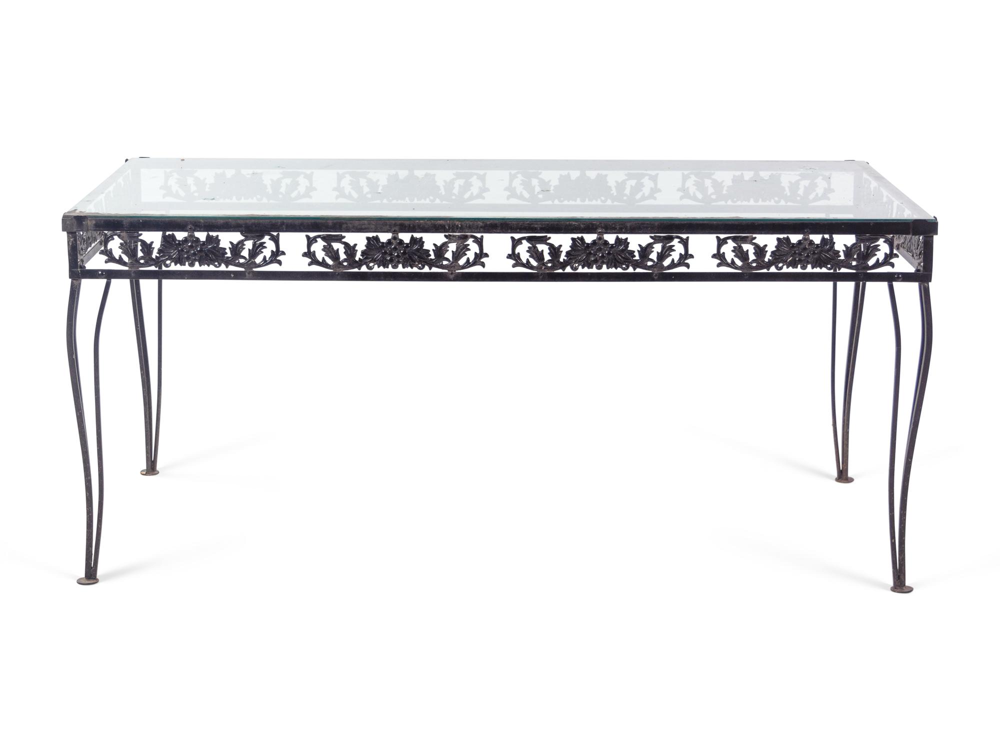 A Metal Garden Dining Table and Six Chairs