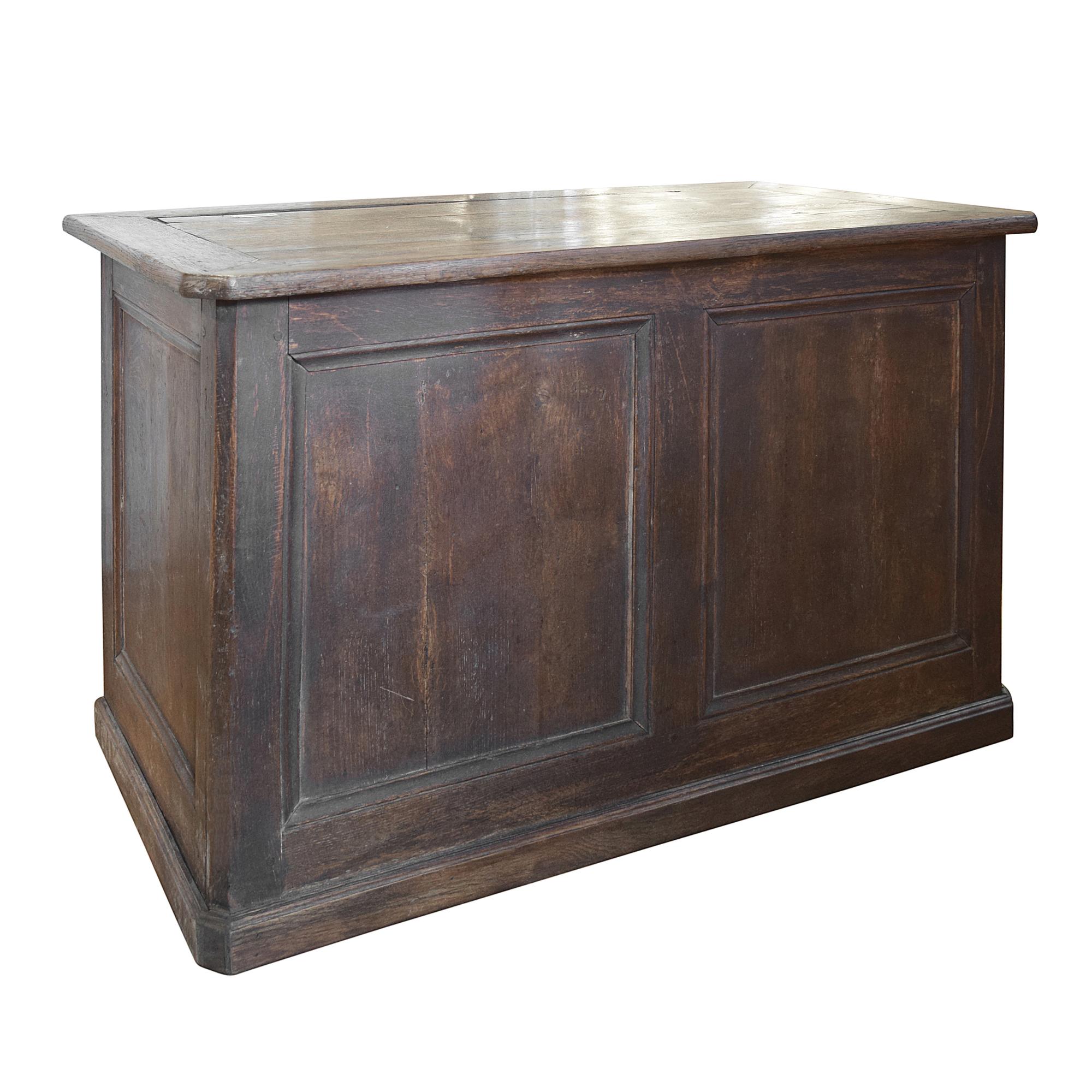 A Paneled Shop Counter 47" W x 25.5" D x 29.5" H — France, Early 20th Century