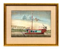 Two Chinese Trade Paintings Height 6 x width 8 inches. — 19TH CENTURY