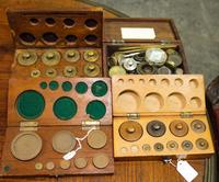 A Collection of Brass Weights Height of tallest weight 6 inches. — 19TH CENTURY AND LATER