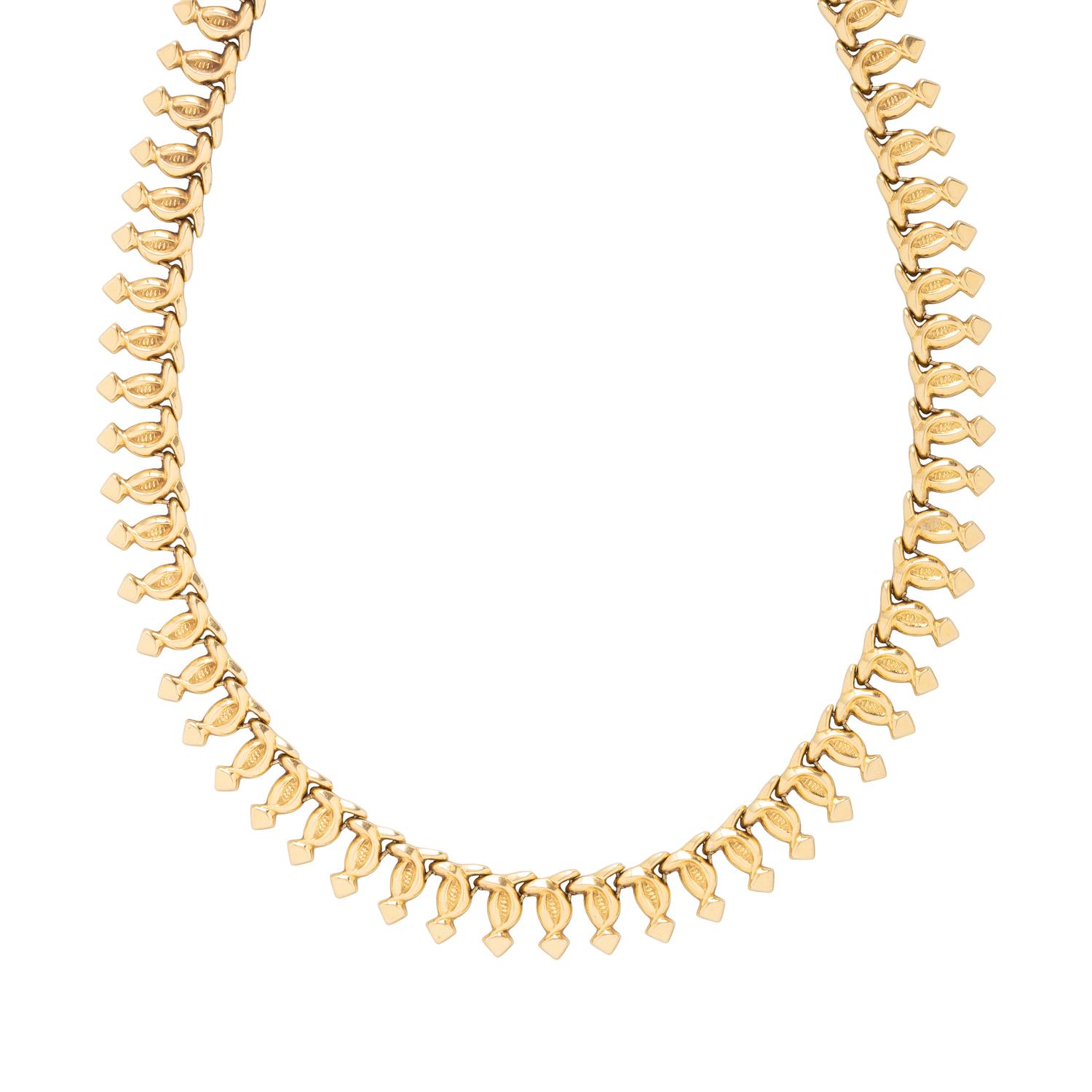 YELLOW GOLD FANCY LINK NECKLACE