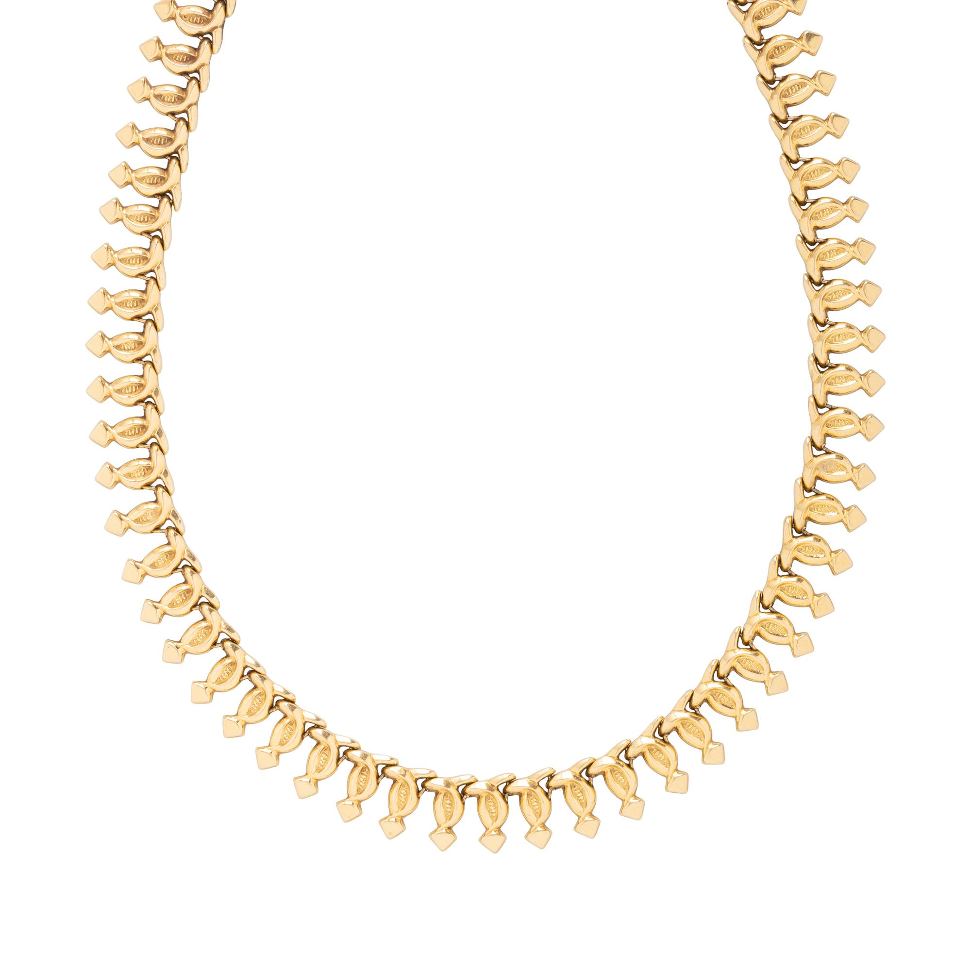 YELLOW GOLD FANCY LINK NECKLACE