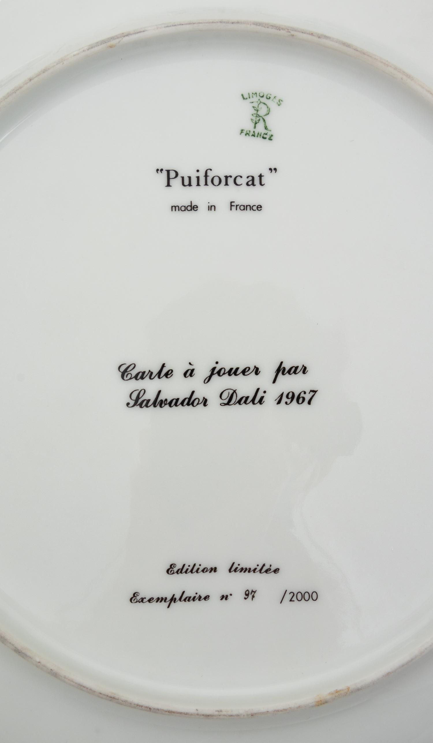 A Set of Five Limoges Porcelain "Puiforcat" Plates After Salvador Dali