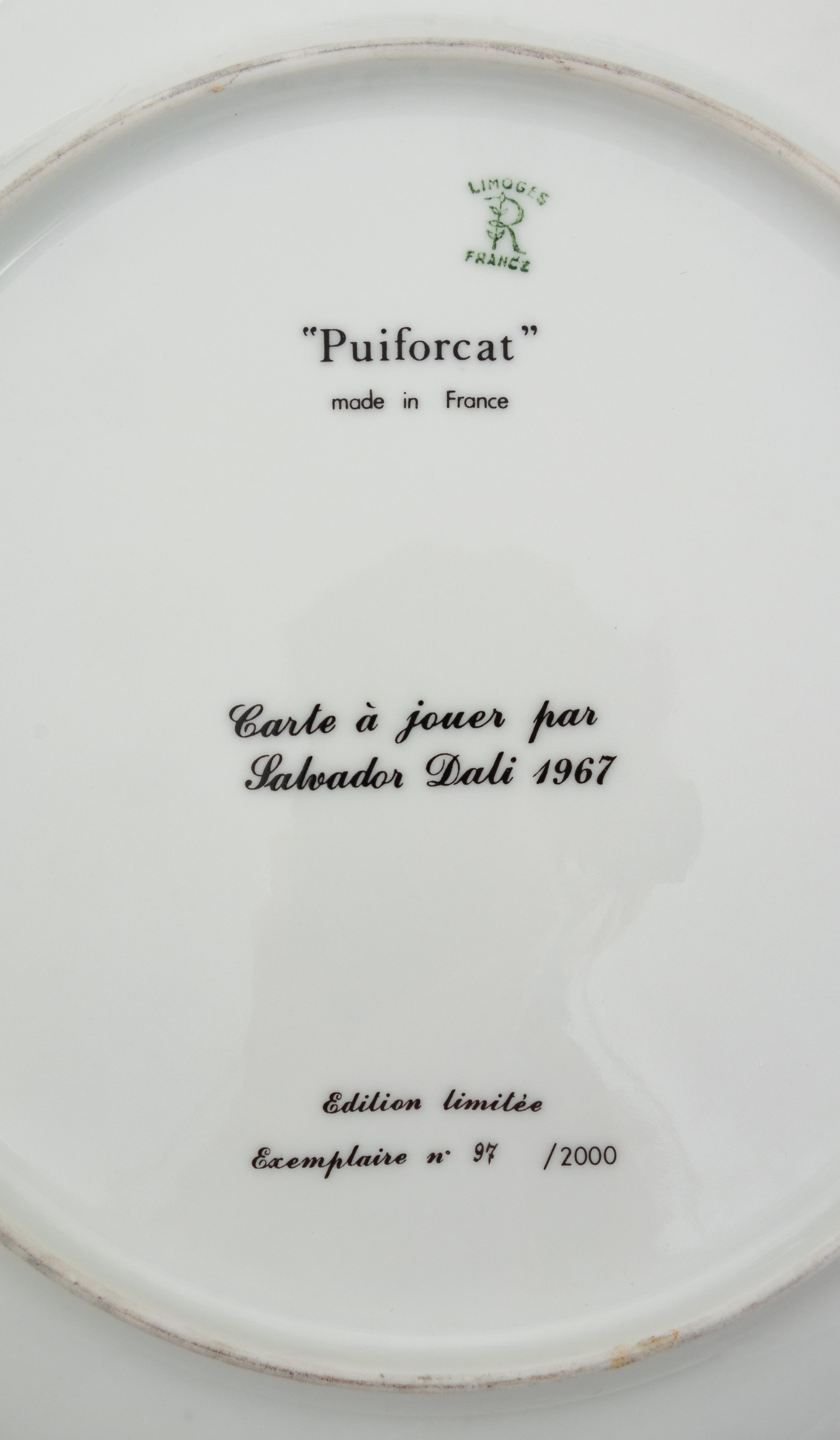 A Set of Five Limoges Porcelain "Puiforcat" Plates After Salvador Dali