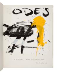 [ARTIST'S BOOK] -- [TIBER PRESS - ABSTRACT EXPRESSIONISM]. ASHBERY, John. The Poems . Prints by Joan MITCHELL. -- KOCH, Kenneth. Permanently. Prints by Alfred LESLIE. [with:] O'HARA, Frank. Odes. Prints by Michael GOLDBERG. -- SCHUYLER, James. Salute. Prints by Grace HARTIGAN. New York: Tiber Press, [1960].