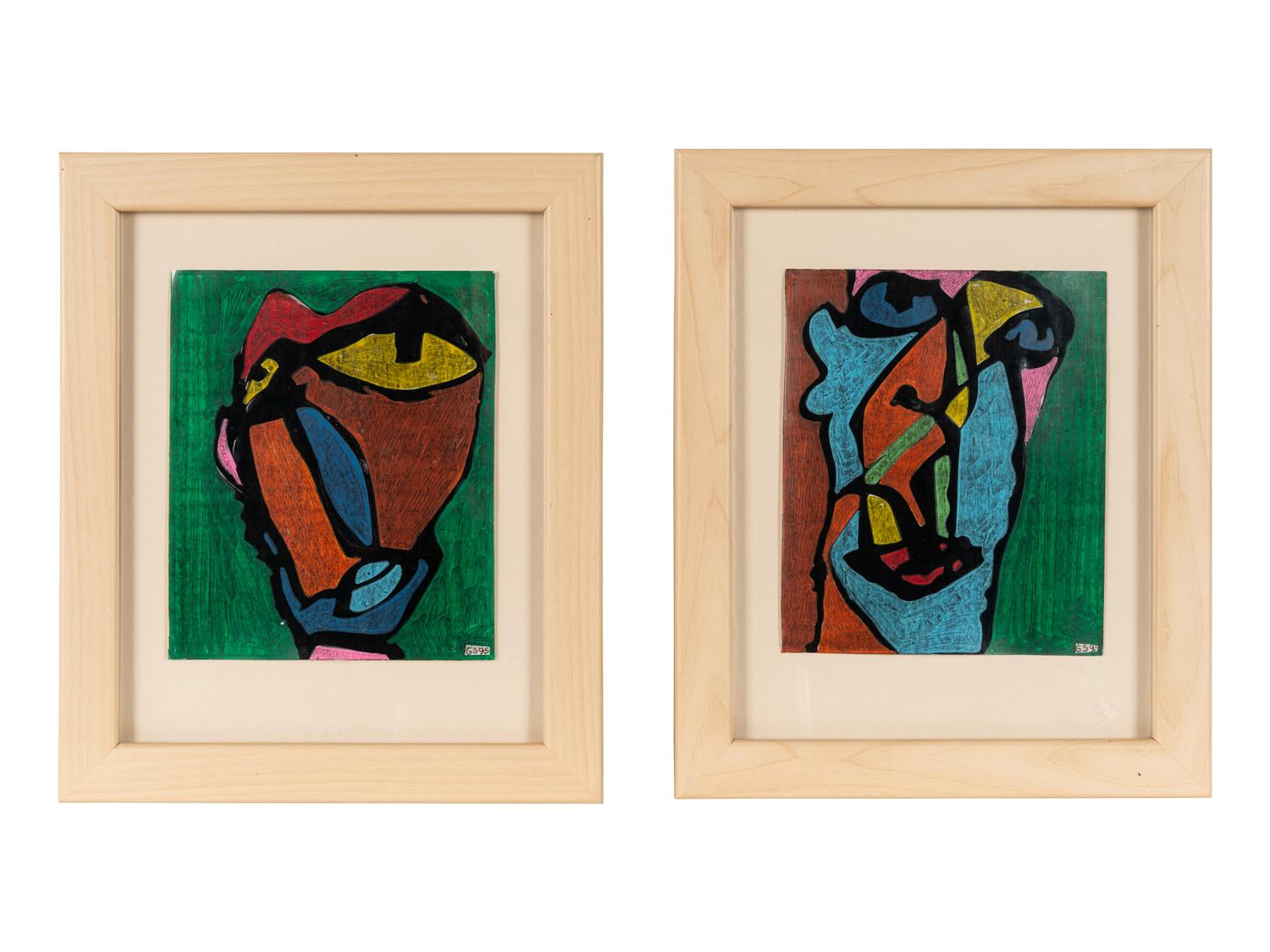 Untitled (Heads) (two works)