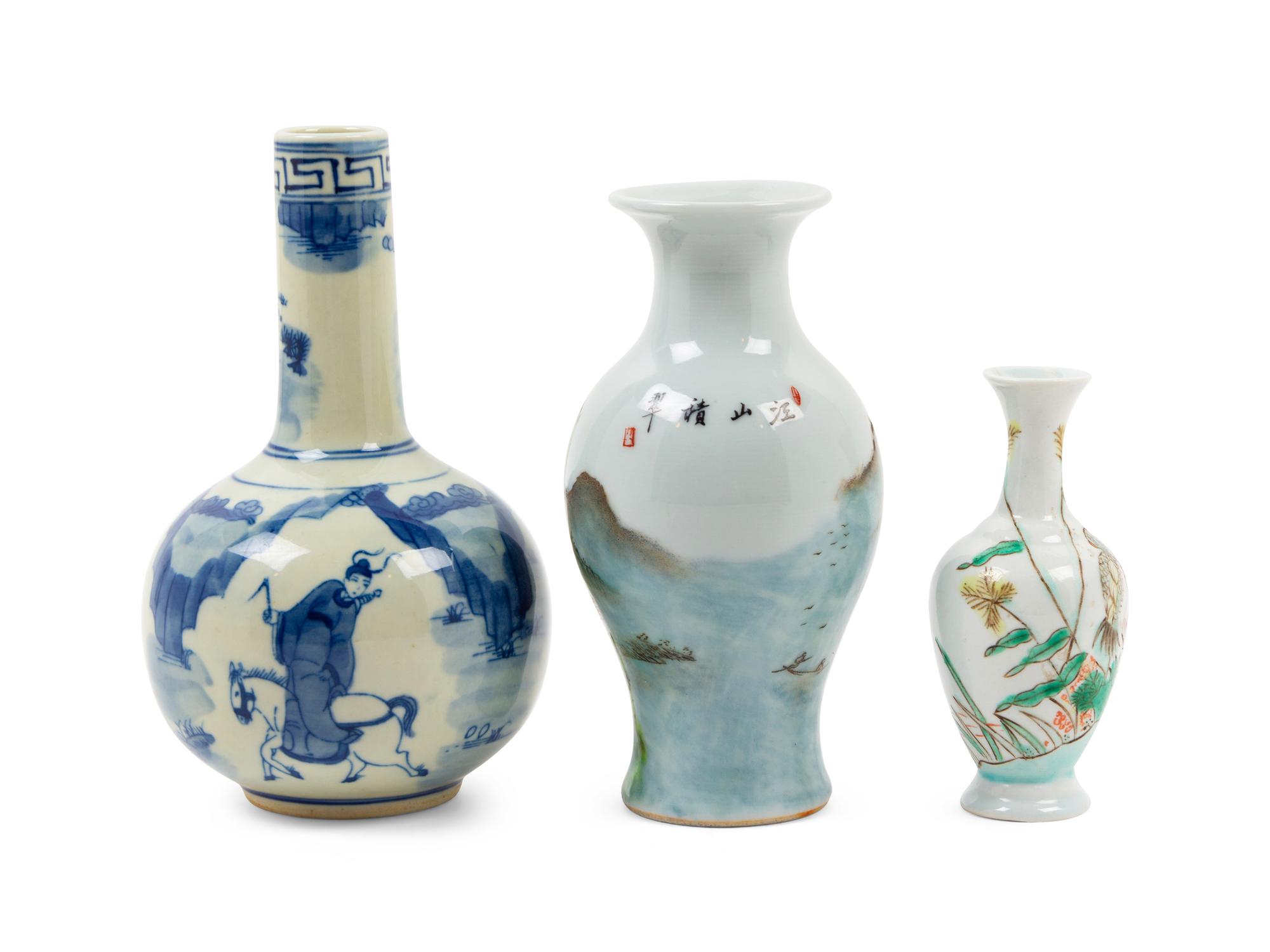 Three Chinese Porcelain Vases