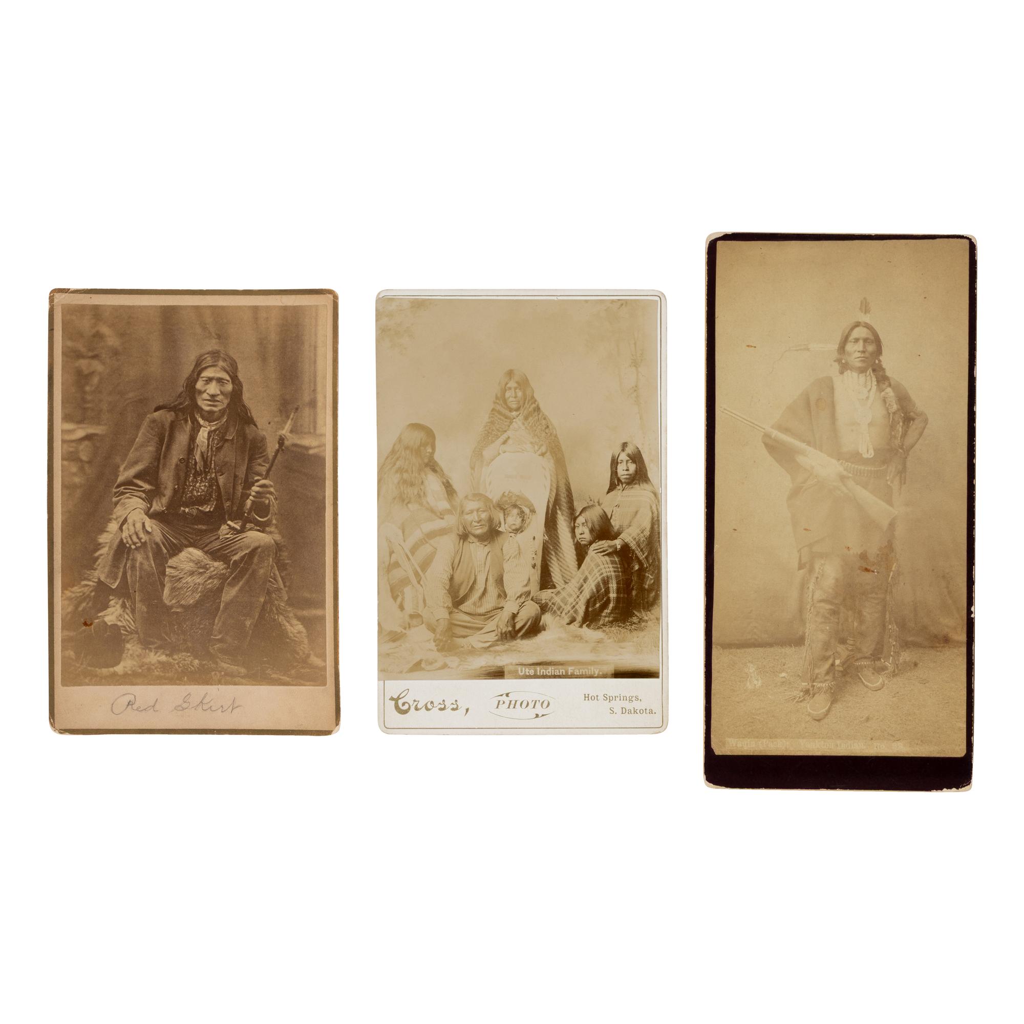 W.R. Cross (American, 1839-1907) — Three Photographs of Native American Subjects